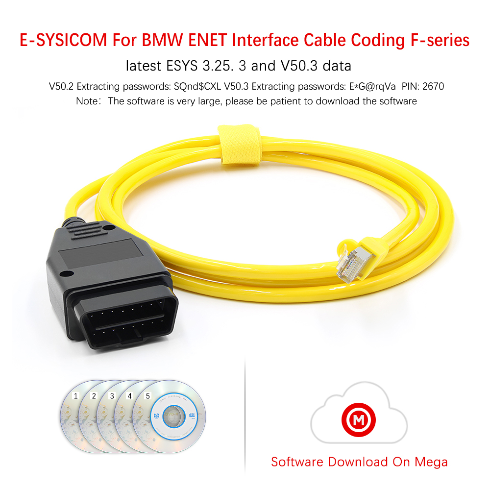Ecu Programmer For Bmw F Series - สายเคเบิลอีเธอร์เน็ต ENET สำหรับรีเฟรชอินเทอร์เฟซ สำหรับ BMW F-serie